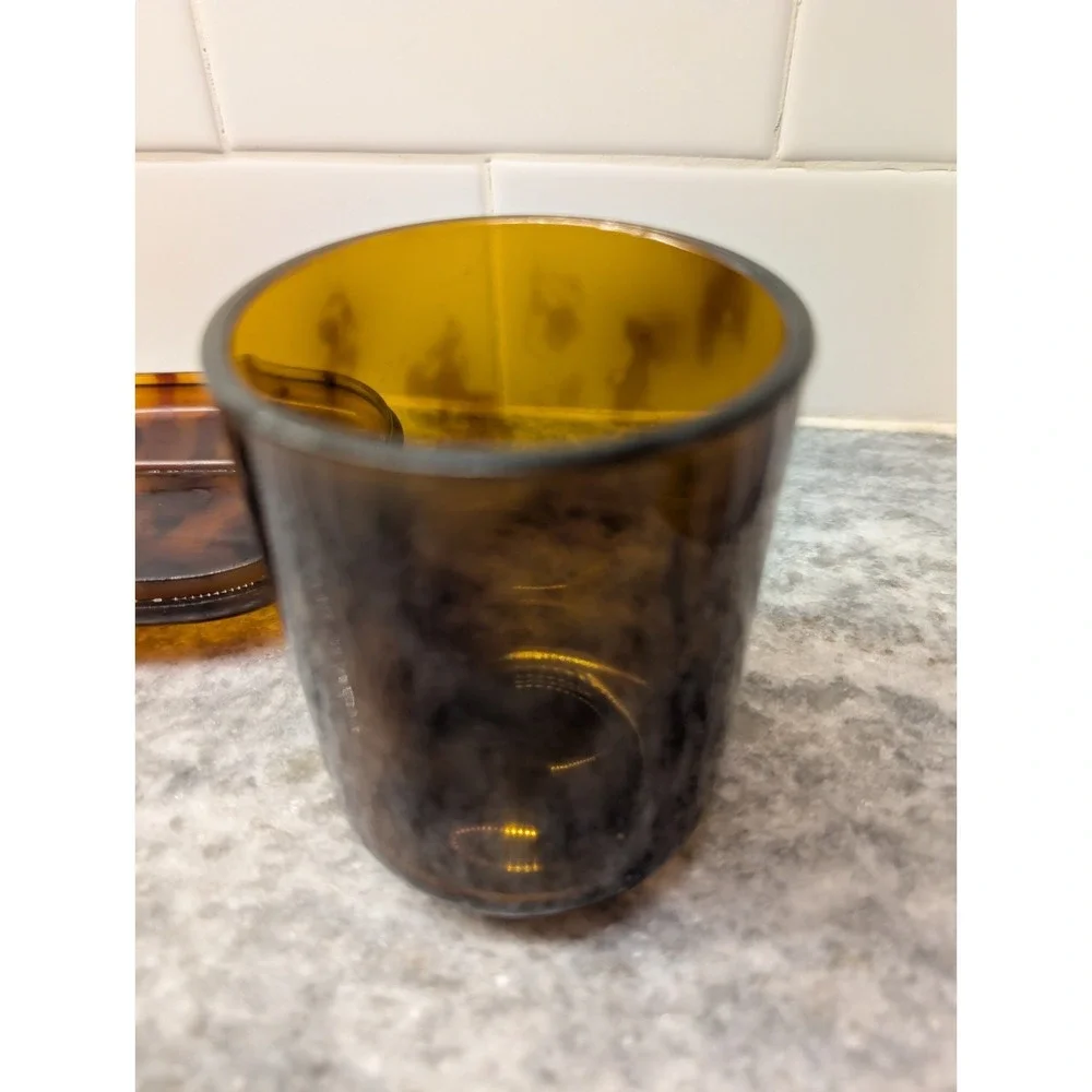Vintage Lucite Tortoise Shell‎ Soap Dish And Cup Set